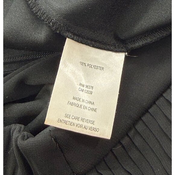 Samuel Dong Pleated Wide Leg Palazzo Pants Black Sheer Lined Evening Fun Size S - Picture 11 of 13